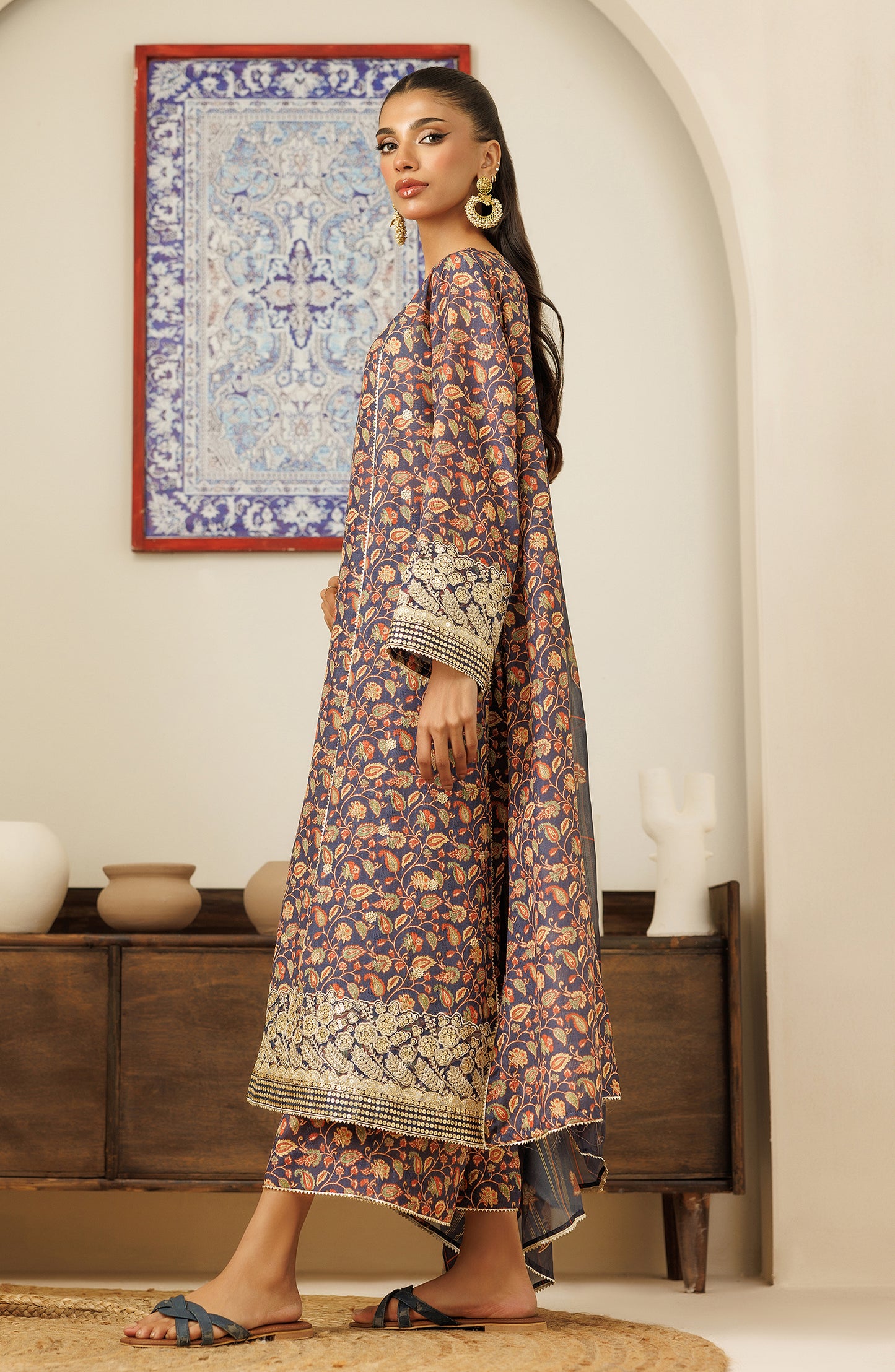 Unstitched Shirt Dupatta & Pant 3 Piece-WRFC25S-3004