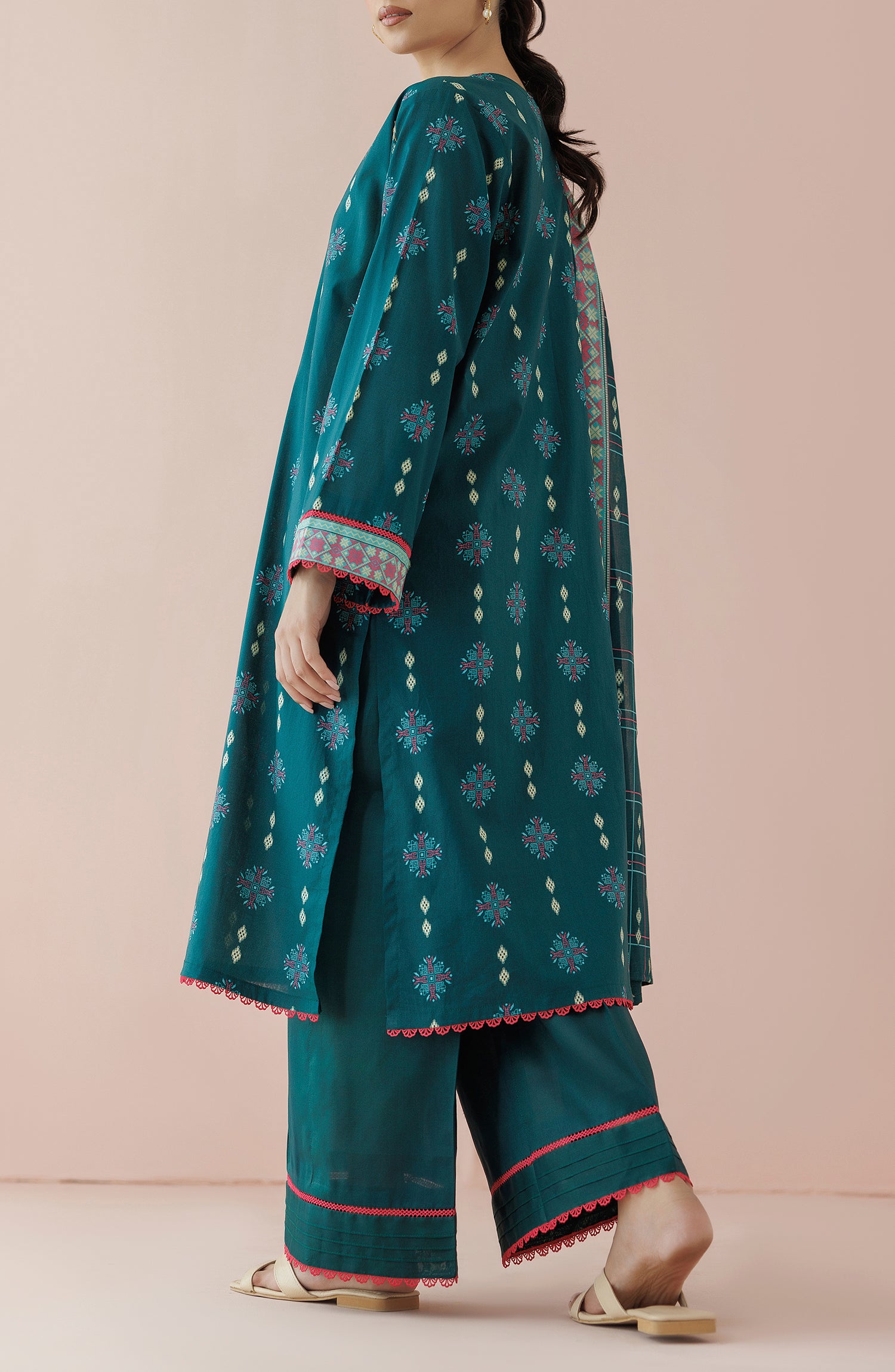 OTL-24-064/U TEAL LAWN Women UNSTITCHED SHIRT DUPATTA PANTS