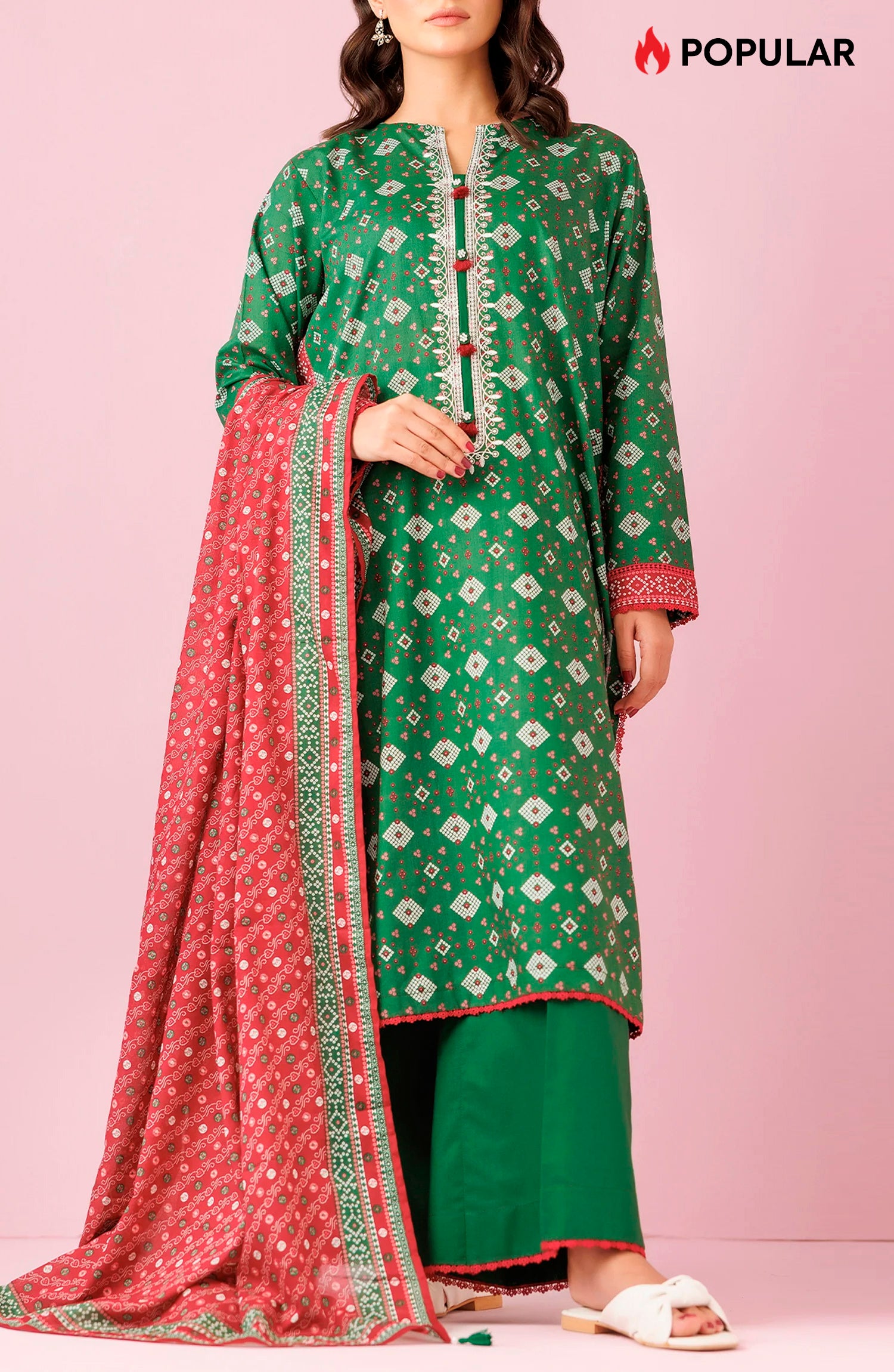 Unstitched | 3 Piece | Embroidered Lawn | OTL-24-057