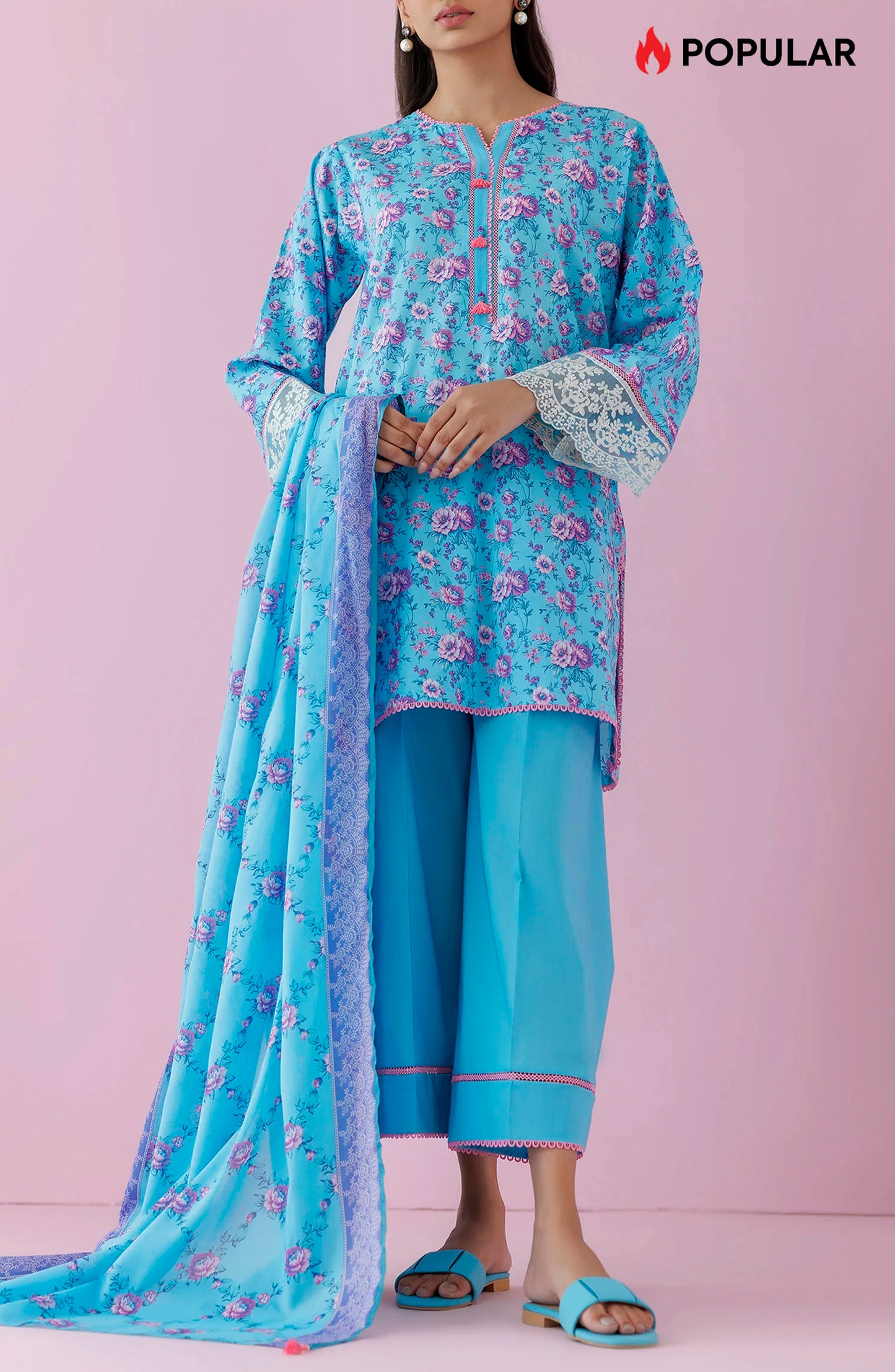 Unstitched | 3 Piece | Embroidered Lawn | OTL-24-228