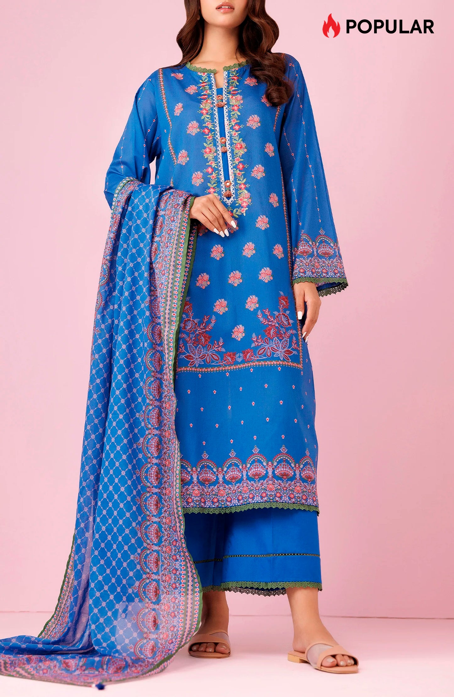 Unstitched | 3 Piece | Embroidered Lawn | OTL-24-407