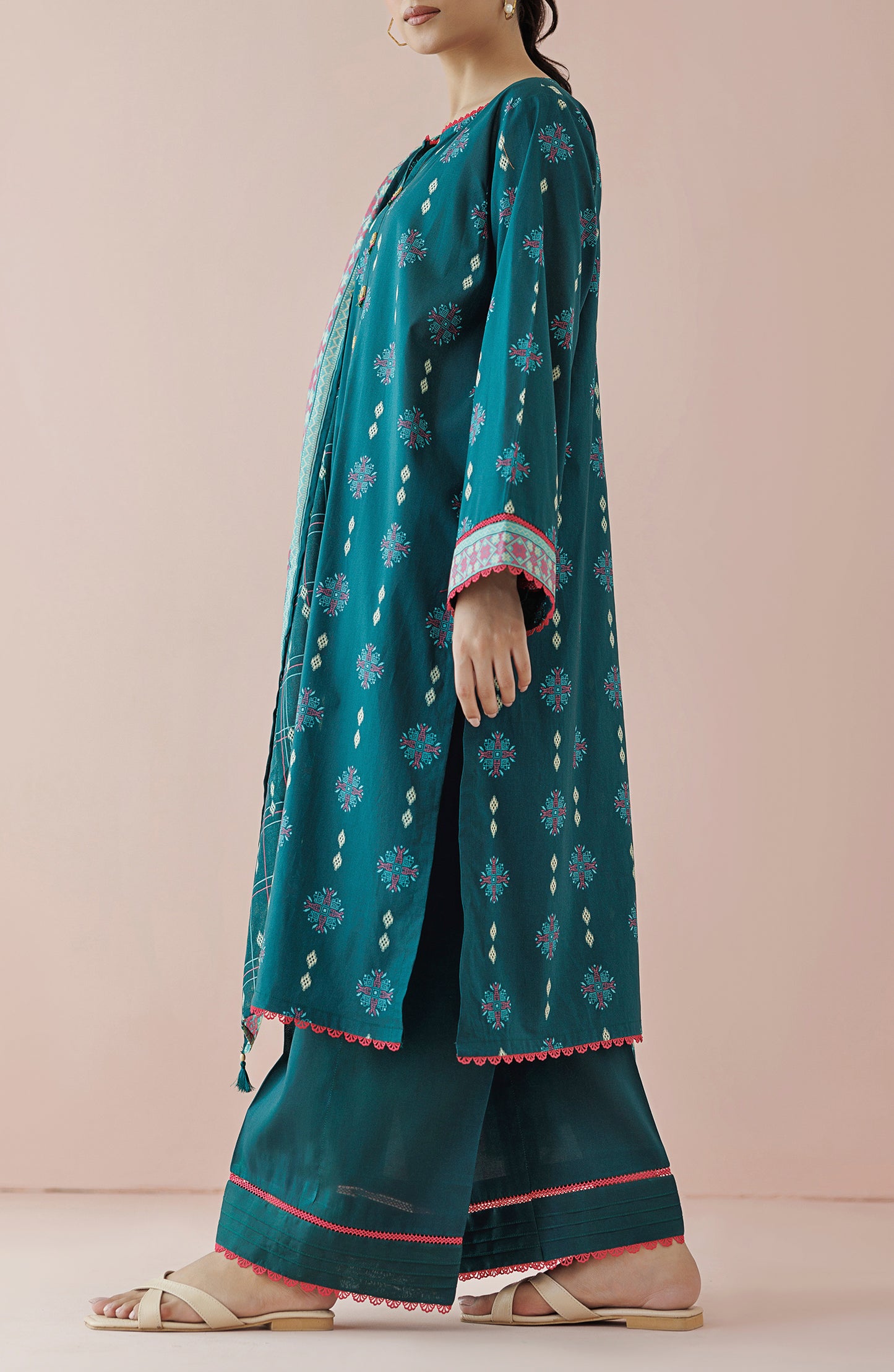 OTL-24-064/U TEAL LAWN Women UNSTITCHED SHIRT DUPATTA PANTS