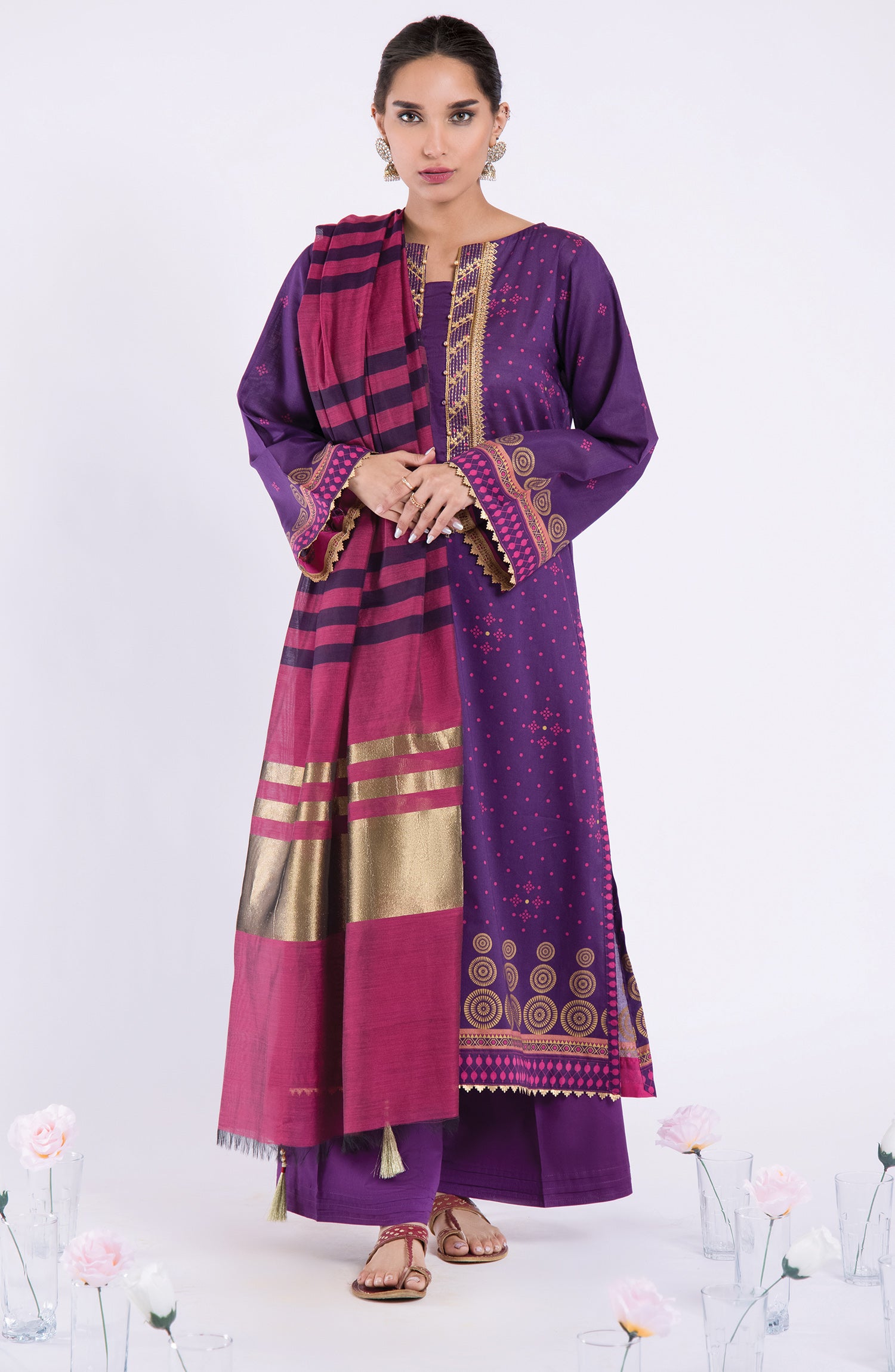 OTL-22-060/S PURPLE LAWN  READY TO WEAR SHIRT DUPATTA PANTS