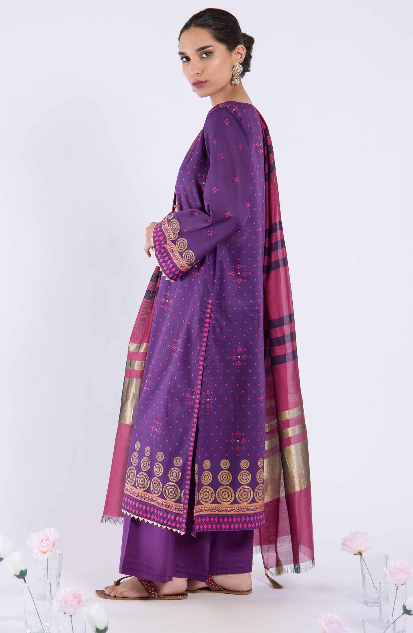 OTL-22-060/S PURPLE LAWN  READY TO WEAR SHIRT DUPATTA PANTS