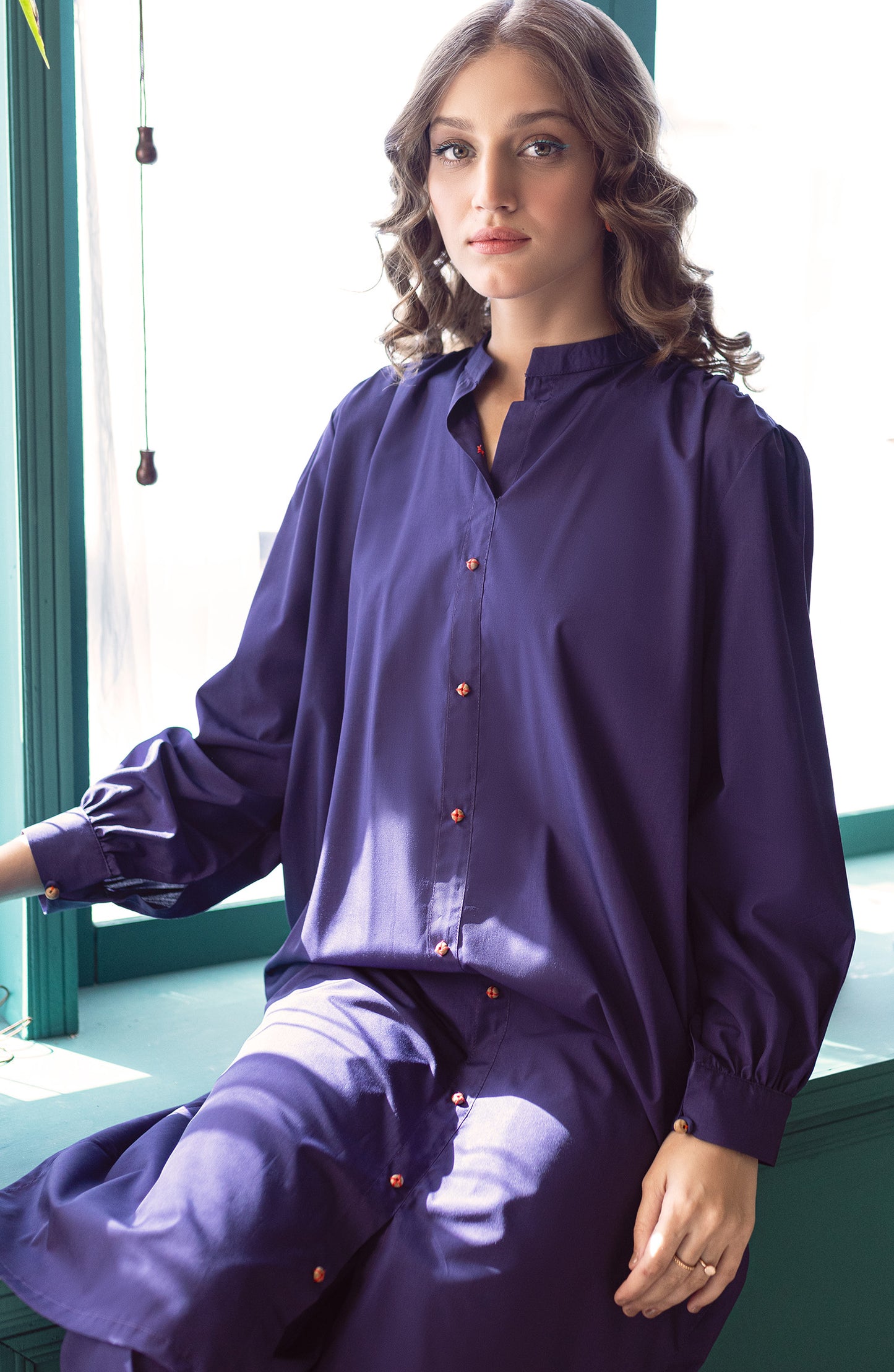  NW-MS-PL-23-005 PURPLE  VISCOSE  READY TO WEAR SHIRT PANTS