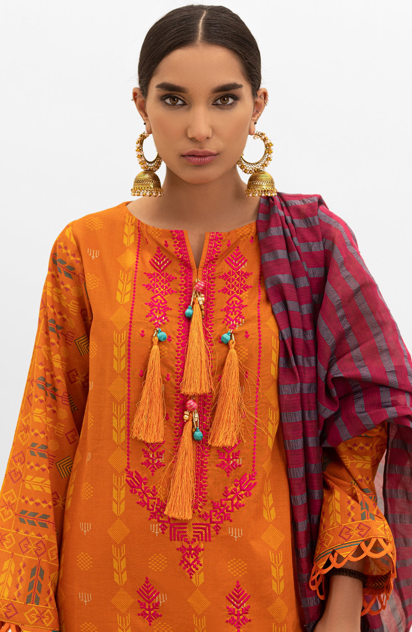 OTL-22-015/S ORANGE LAWN  READY TO WEAR SHIRT DUPATTA PANTS