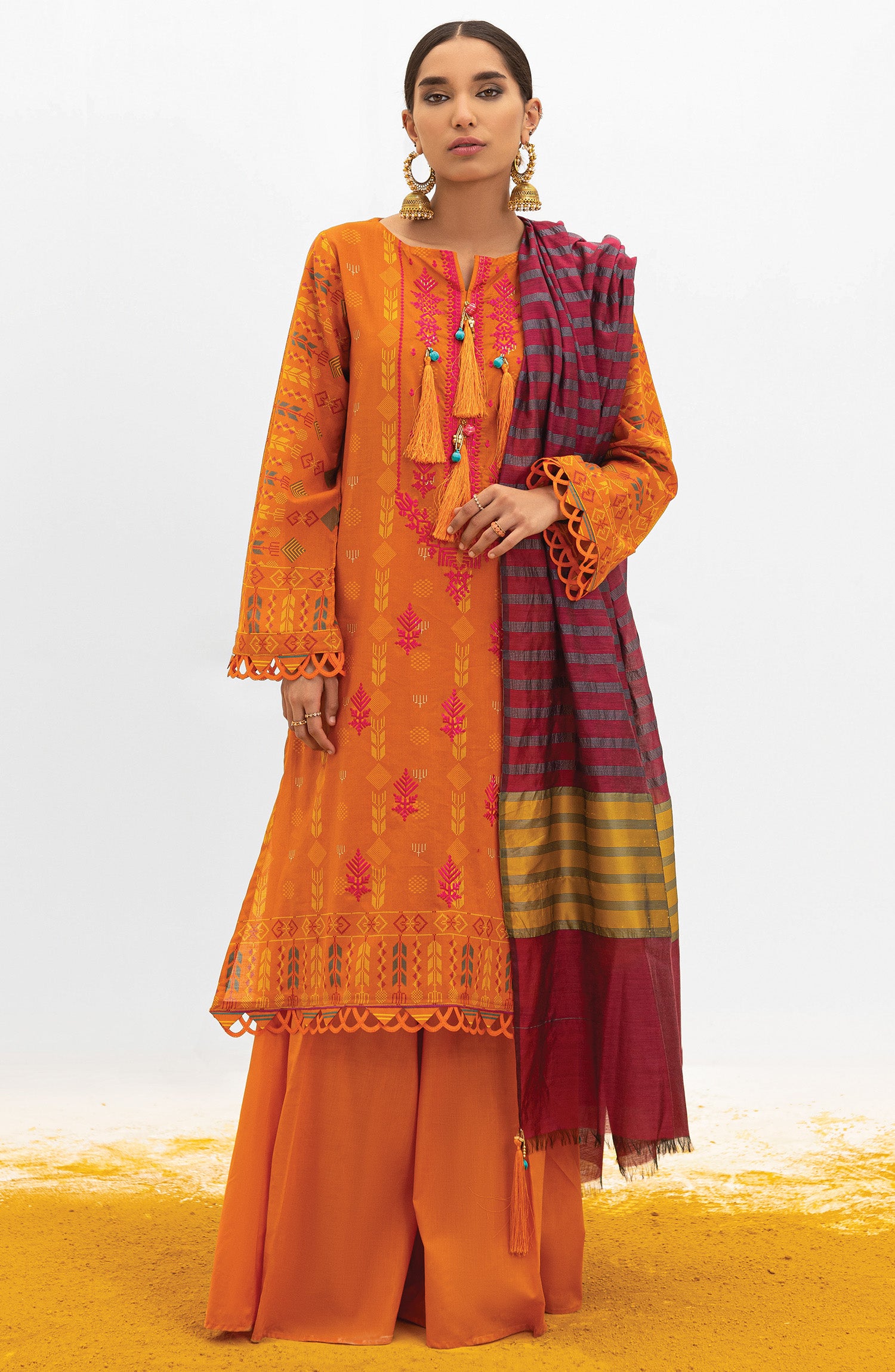 OTL-22-015/S ORANGE LAWN  READY TO WEAR SHIRT DUPATTA PANTS