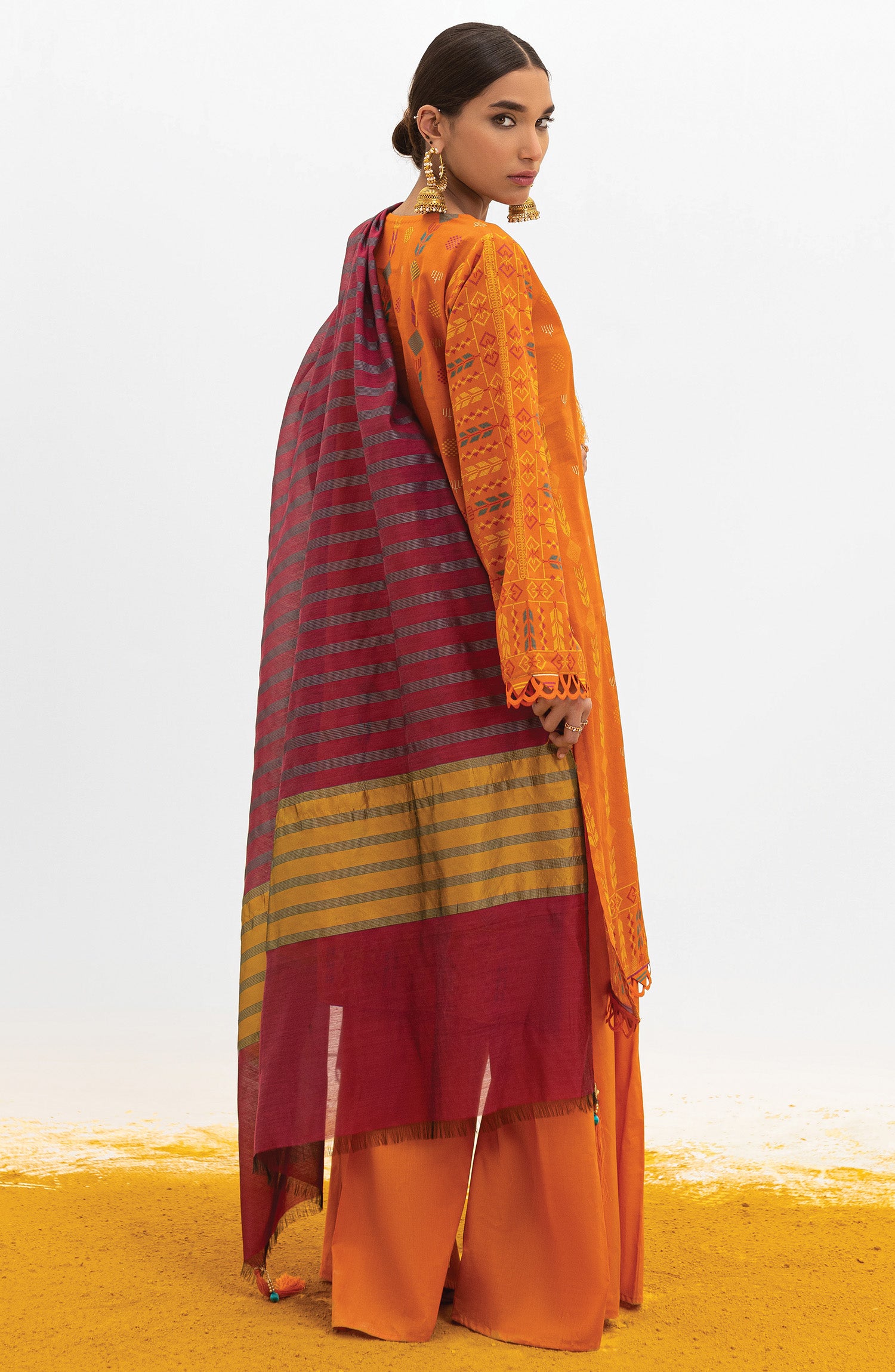 OTL-22-015/S ORANGE LAWN  READY TO WEAR SHIRT DUPATTA PANTS