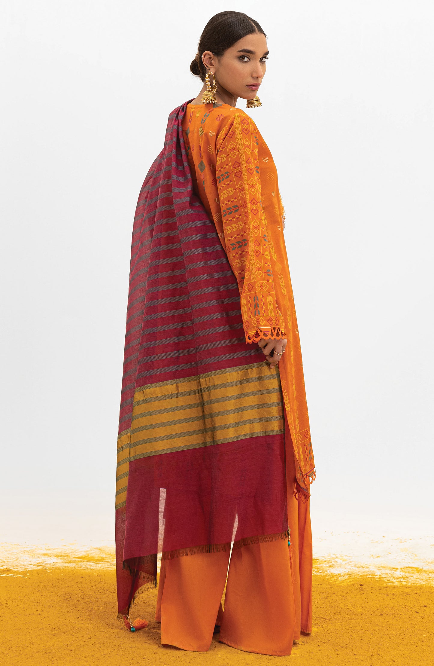 OTL-22-015/S ORANGE LAWN  READY TO WEAR SHIRT DUPATTA PANTS