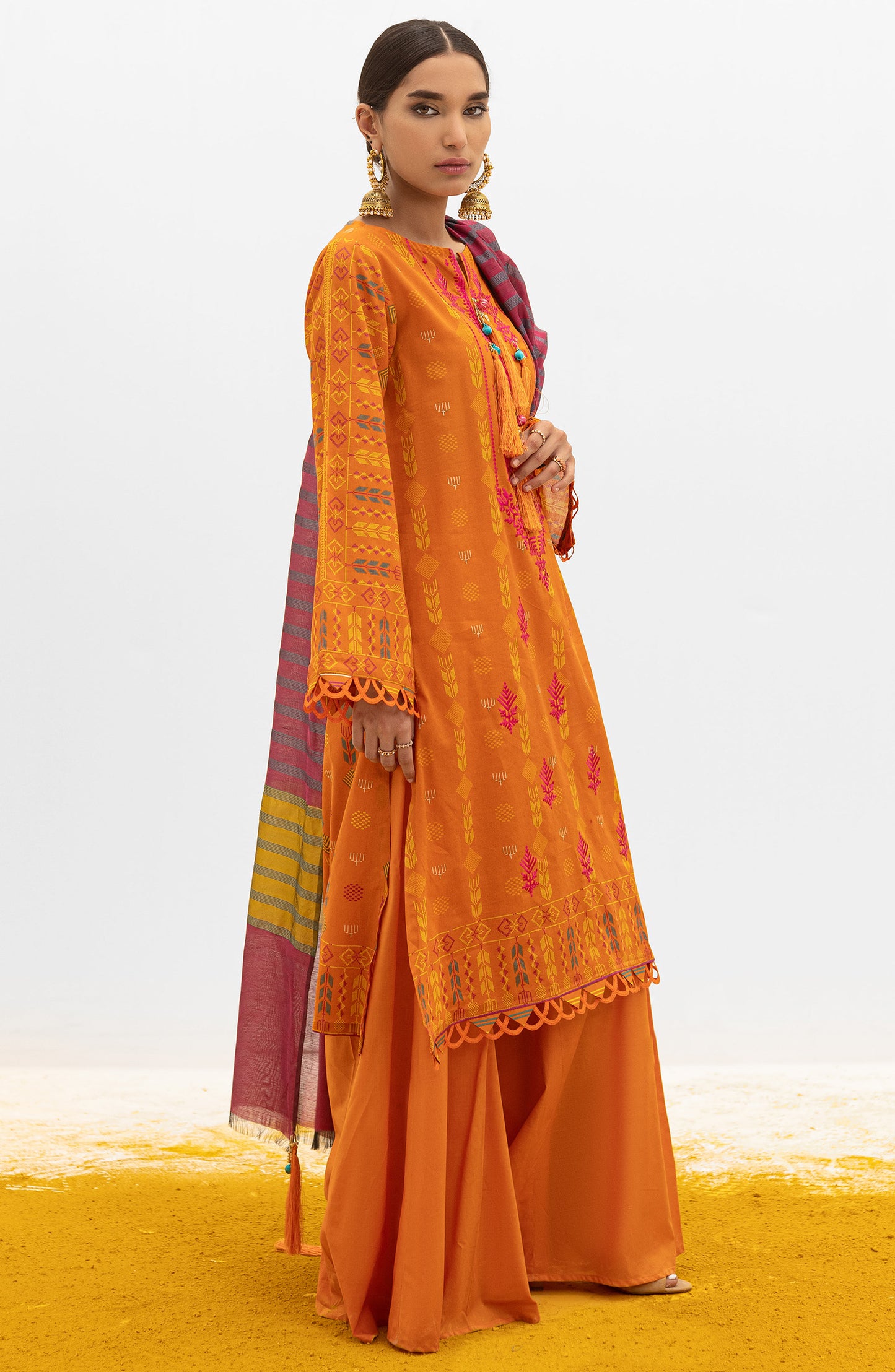 OTL-22-015/S ORANGE LAWN  READY TO WEAR SHIRT DUPATTA PANTS