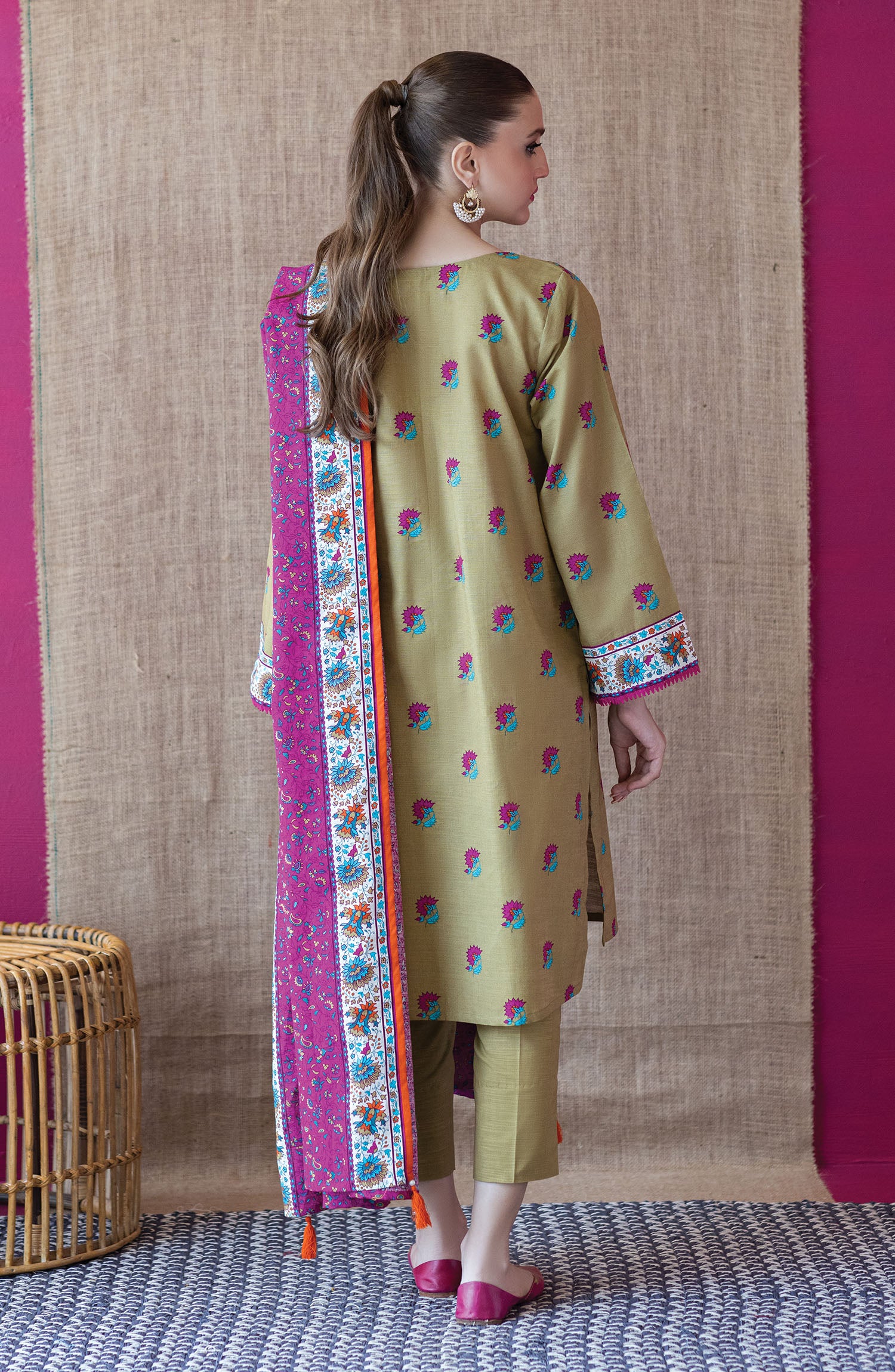 OTL-22-234/S BEIGE KHADDAR  READY TO WEAR SHIRT DUPATTA PANTS