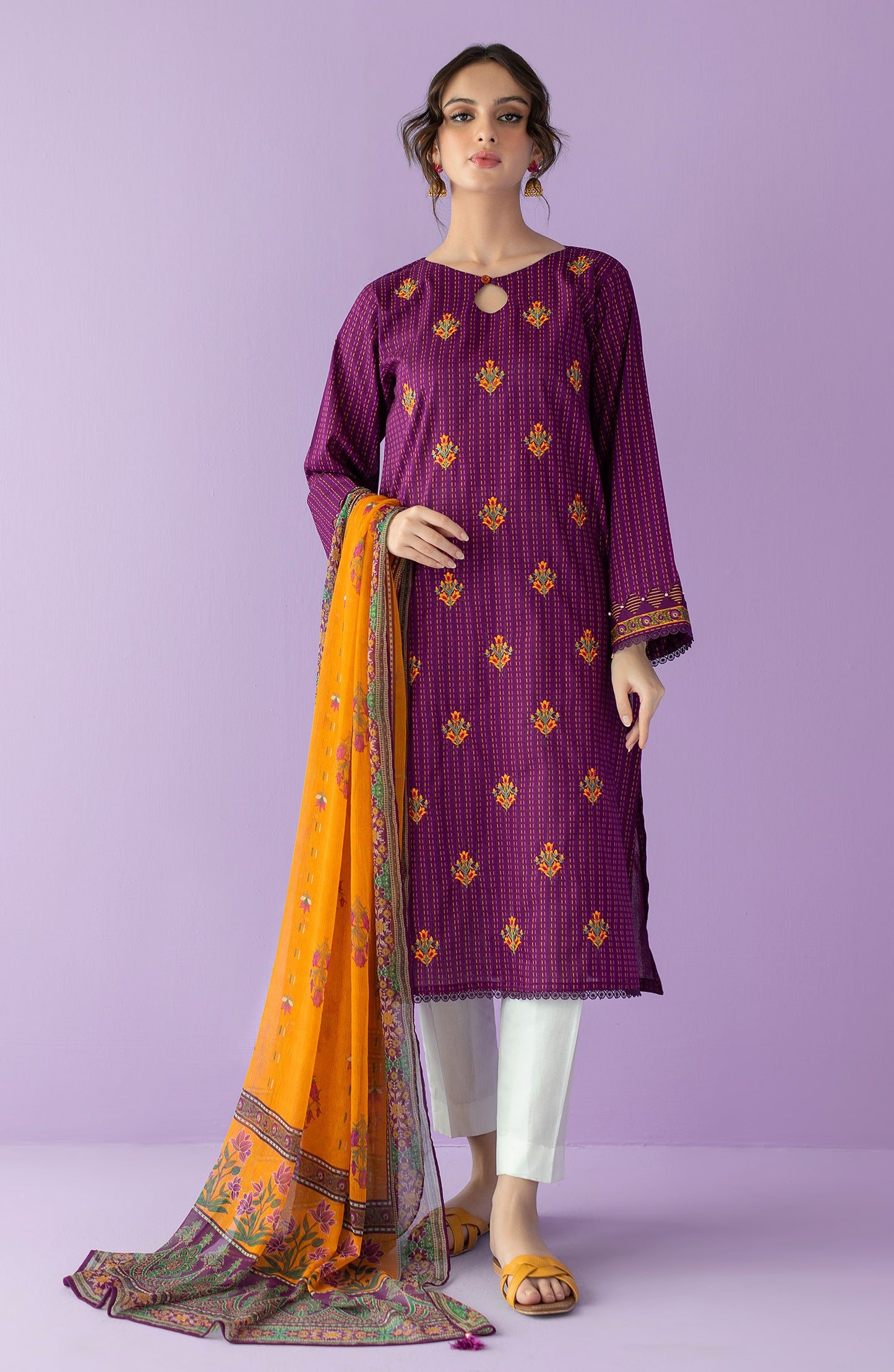 NRDS-23-022/S PURPLE LAWN  READY TO WEAR SHIRT DUPATTA