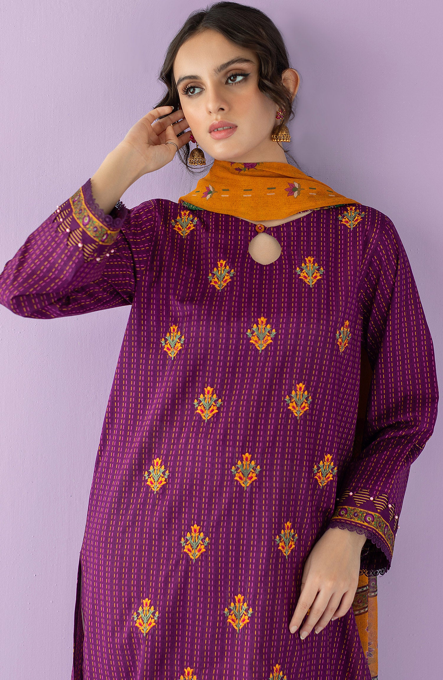 NRDS-23-022/S PURPLE LAWN  READY TO WEAR SHIRT DUPATTA