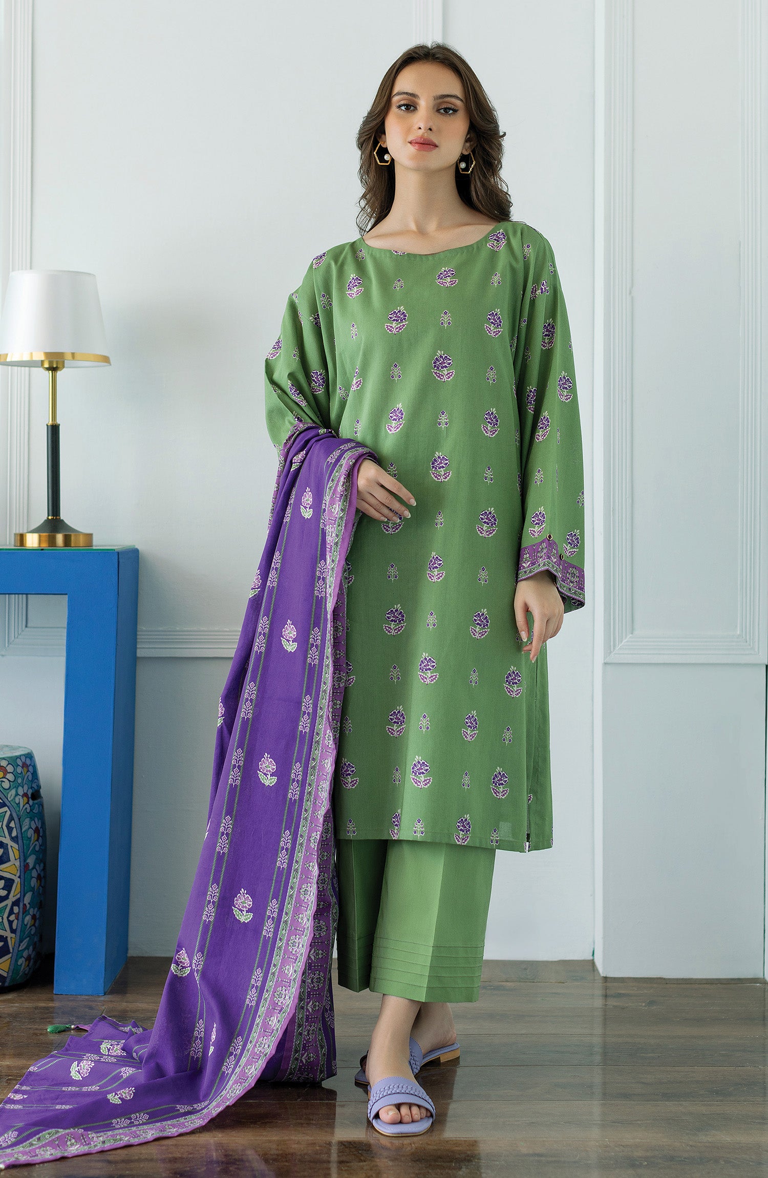 OTL-23-072/S GREEN LAWN  READY TO WEAR SHIRT DUPATTA PANTS