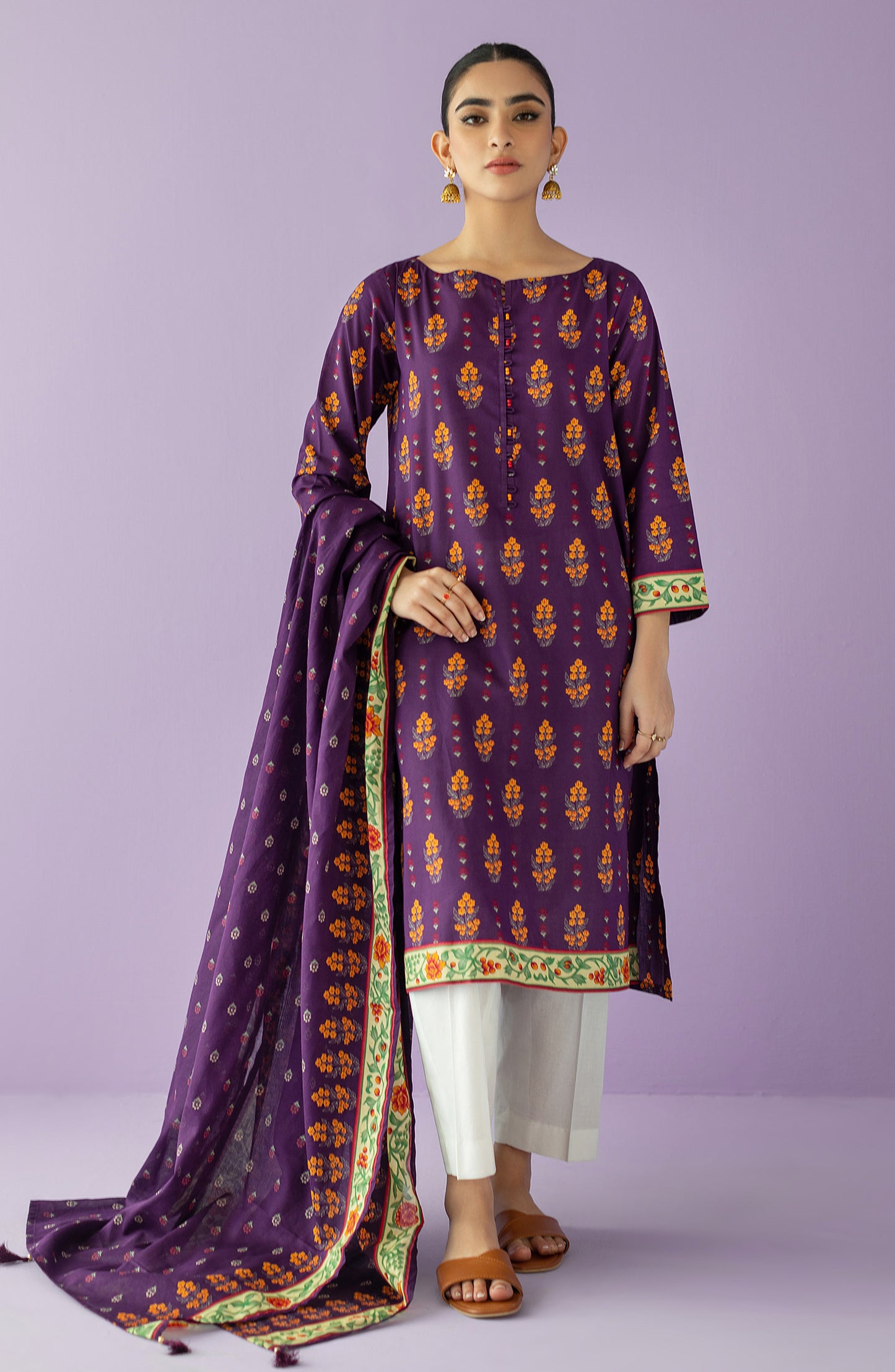 NRDS-23-037/S PURPLE LAWN  READY TO WEAR SHIRT DUPATTA