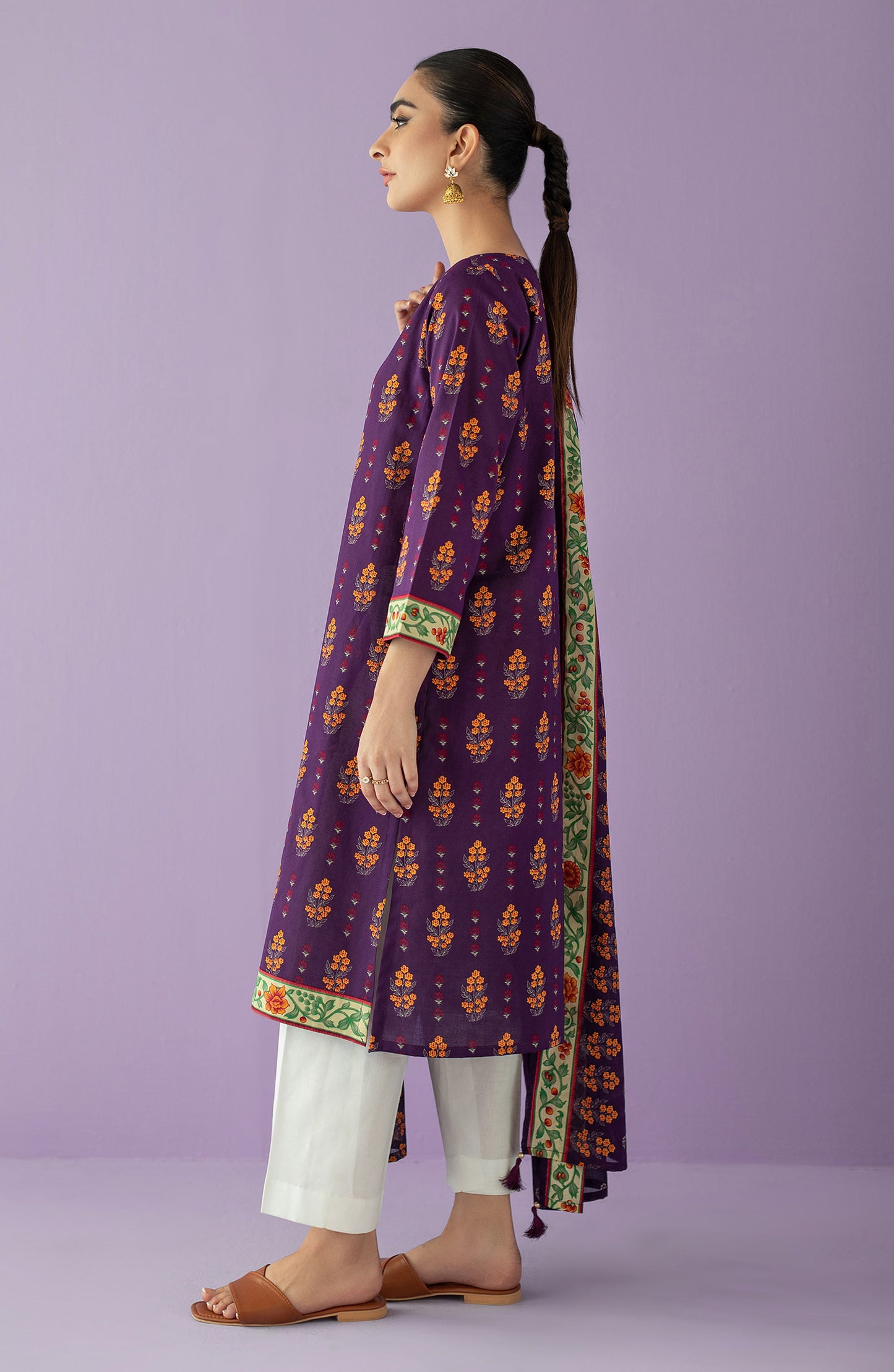 NRDS-23-037/S PURPLE LAWN  READY TO WEAR SHIRT DUPATTA