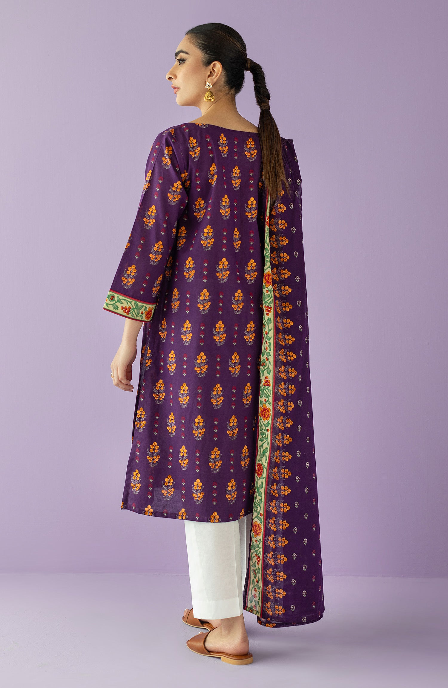 NRDS-23-037/S PURPLE LAWN  READY TO WEAR SHIRT DUPATTA