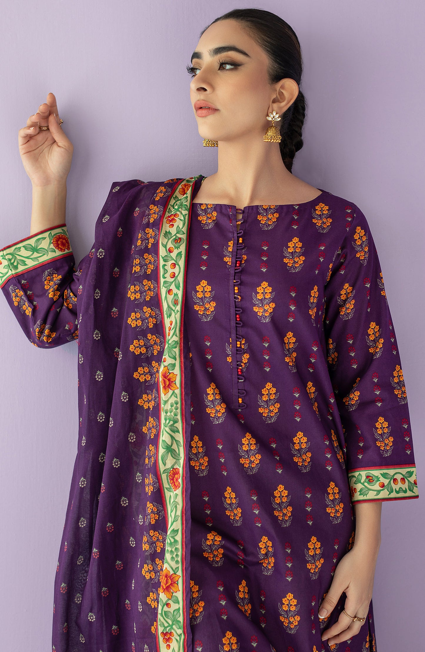 NRDS-23-037/S PURPLE LAWN  READY TO WEAR SHIRT DUPATTA