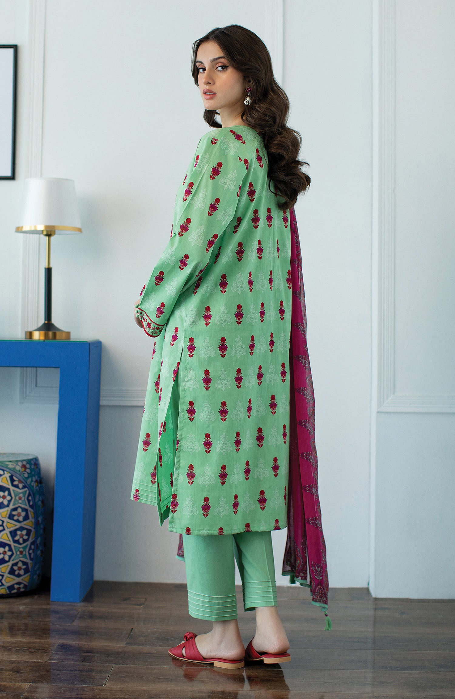 OTL-23-061/U GREEN LAWN  UNSTITCHED SHIRT DUPATTA PANTS