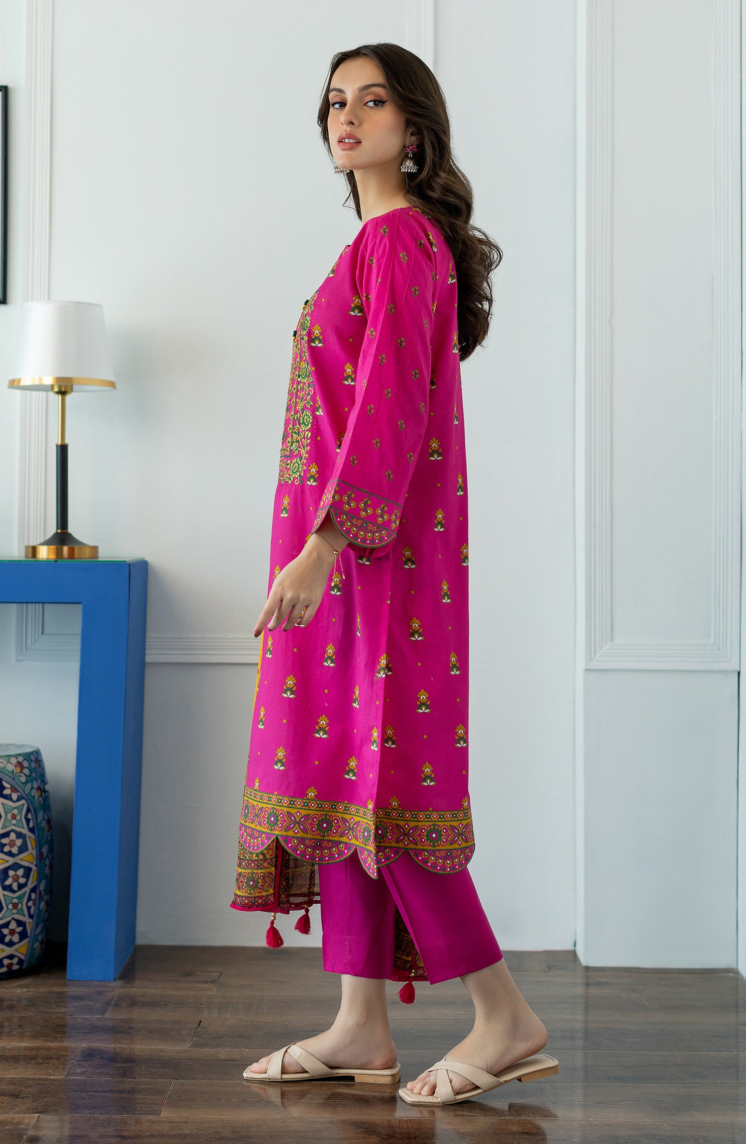 OTL-23-036/U PINK LAWN  UNSTITCHED SHIRT DUPATTA PANTS