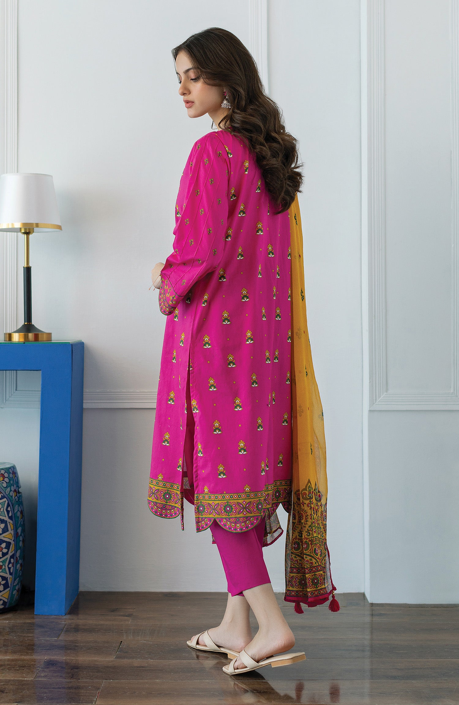 OTL-23-036/U PINK LAWN  UNSTITCHED SHIRT DUPATTA PANTS