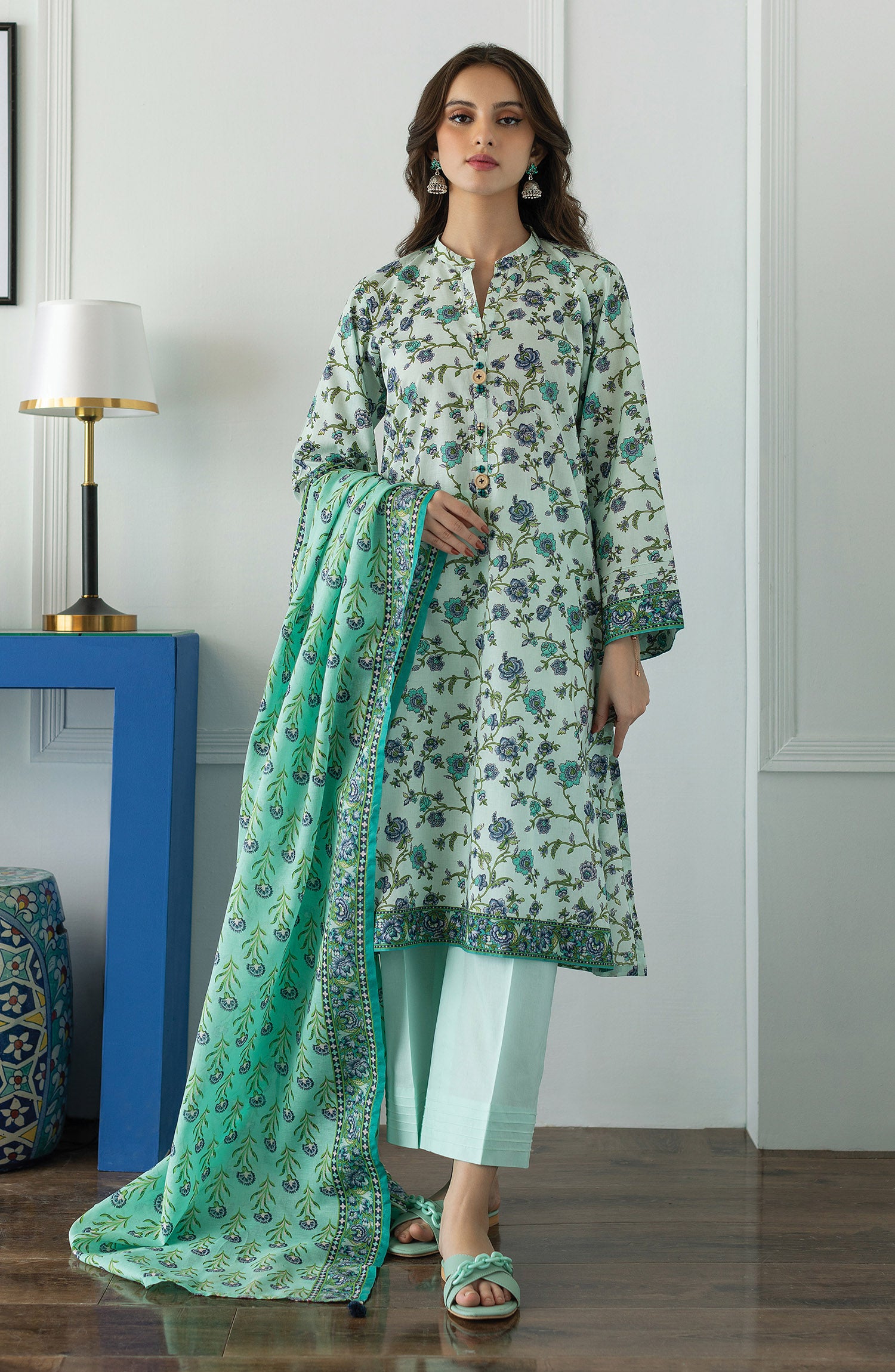 OTL-23-020/S GREEN LAWN  READY TO WEAR SHIRT DUPATTA PANTS