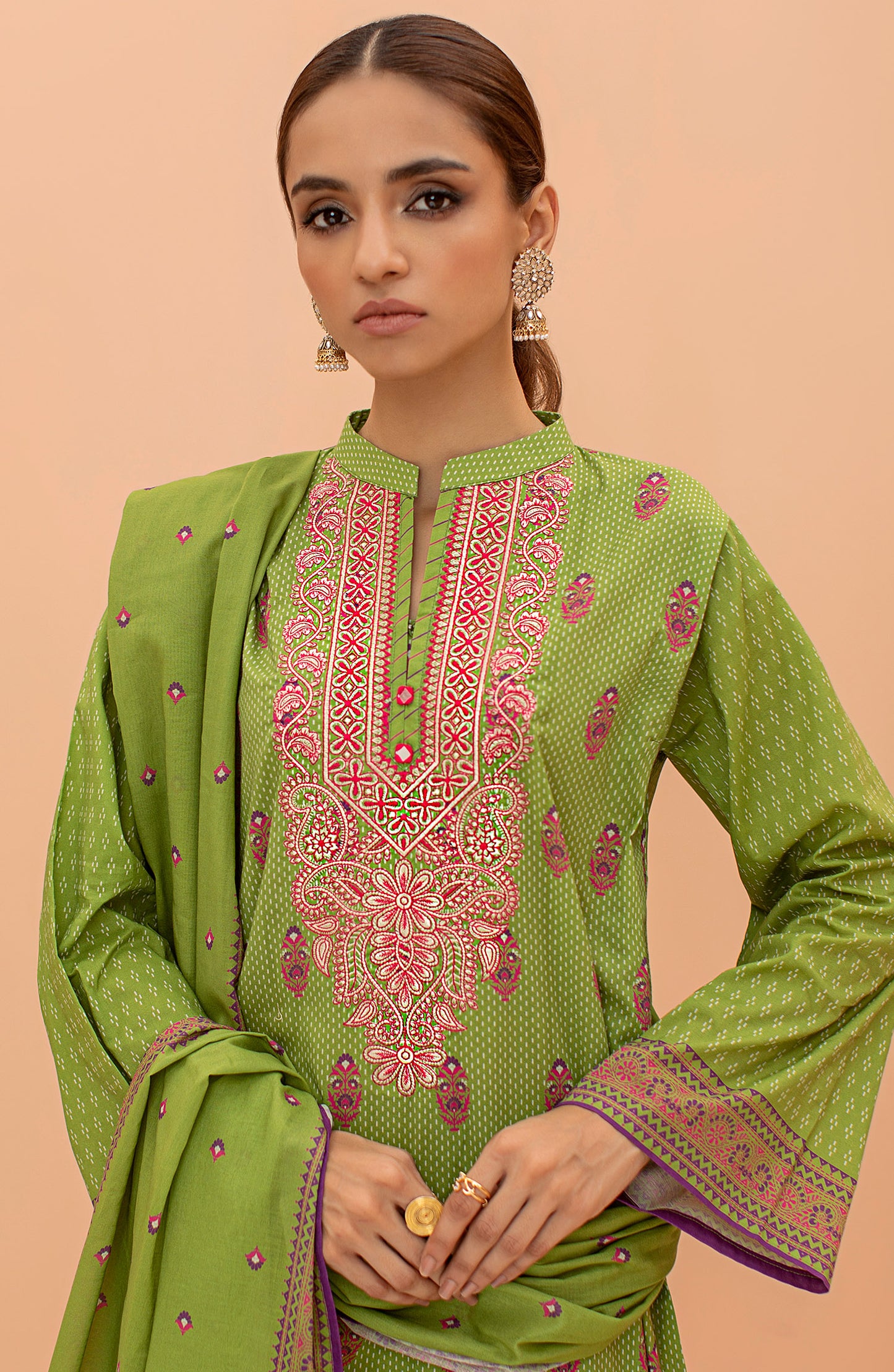 OTL-22-070/U GREEN LAWN  UNSTITCHED SHIRT DUPATTA PANTS