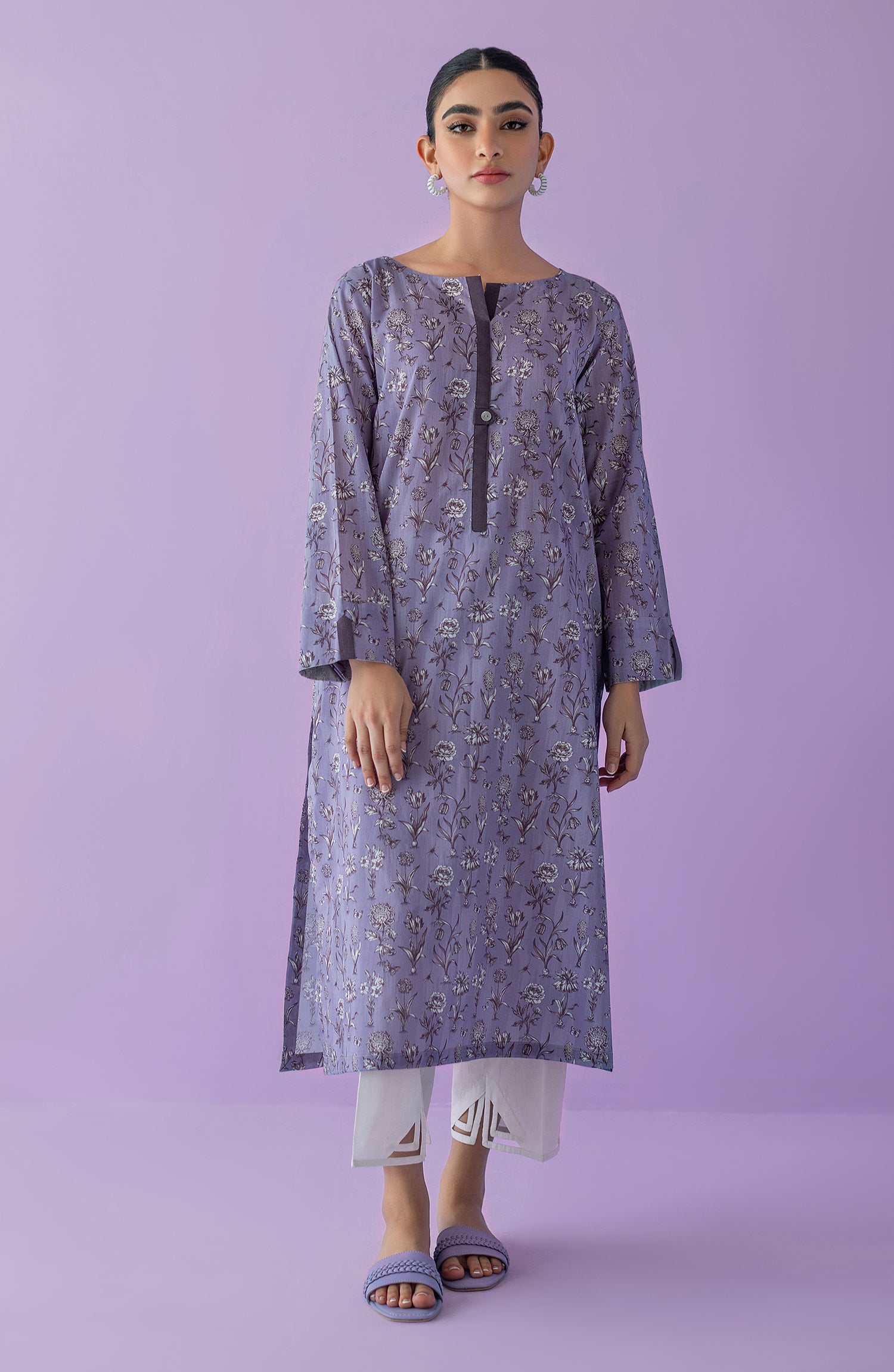 HCS-23-020/U LILAC LAWN SCSHIRT UNSTITCHED SHIRT