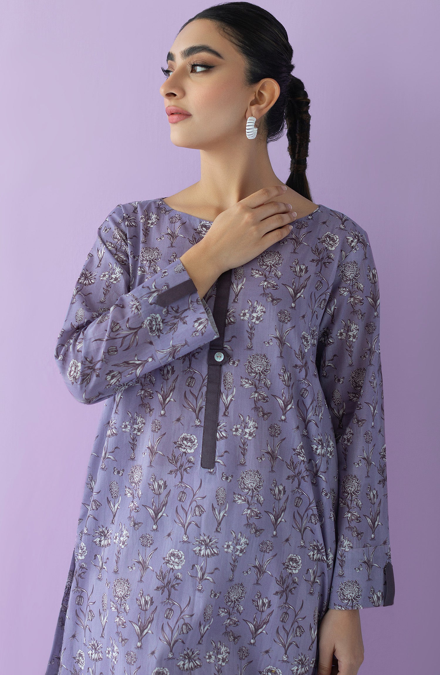 HCS-23-020/U LILAC LAWN SCSHIRT UNSTITCHED SHIRT