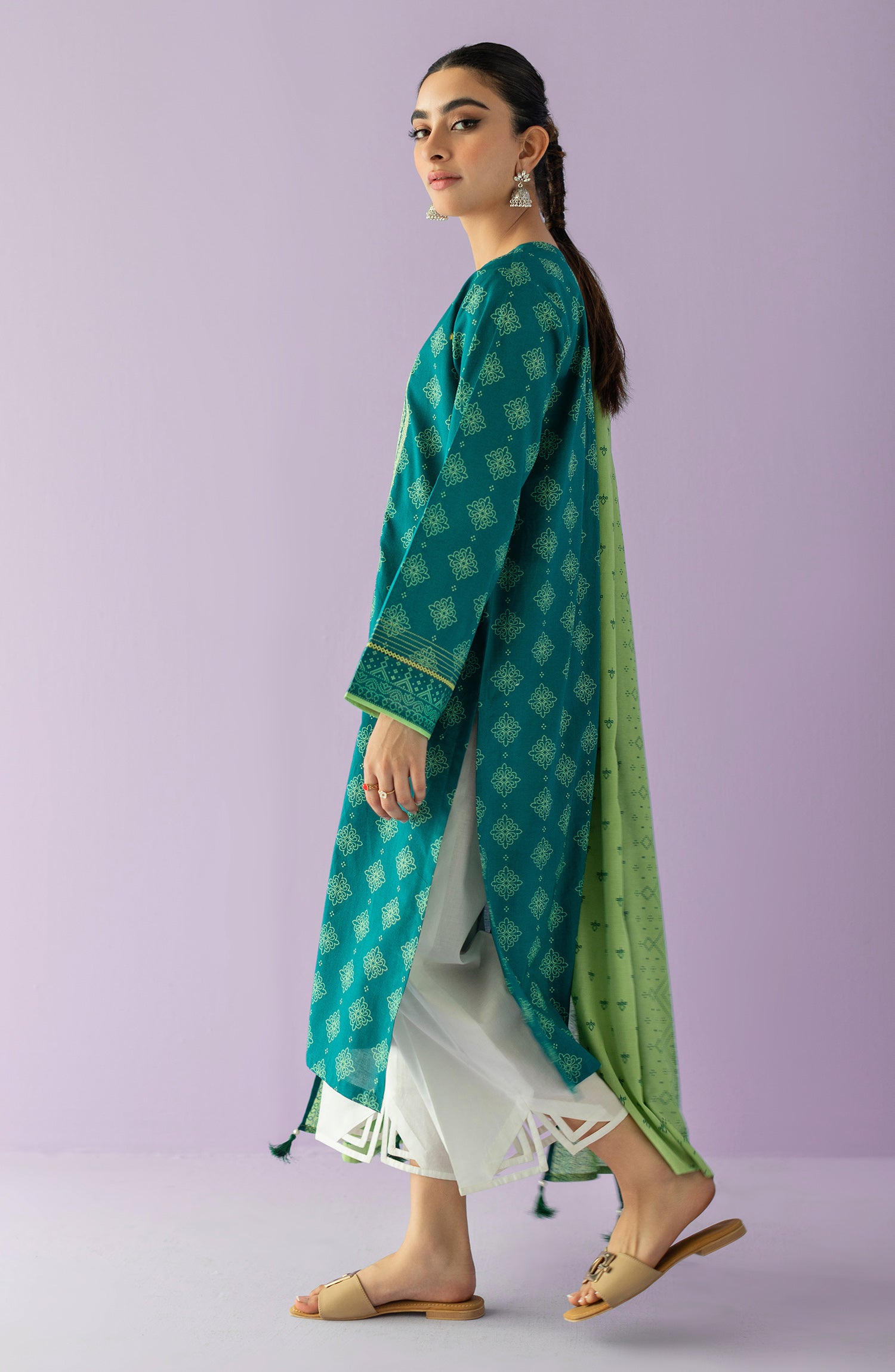 NRDS-23-007/U GREEN LAWN  UNSTITCHED SHIRT DUPATTA