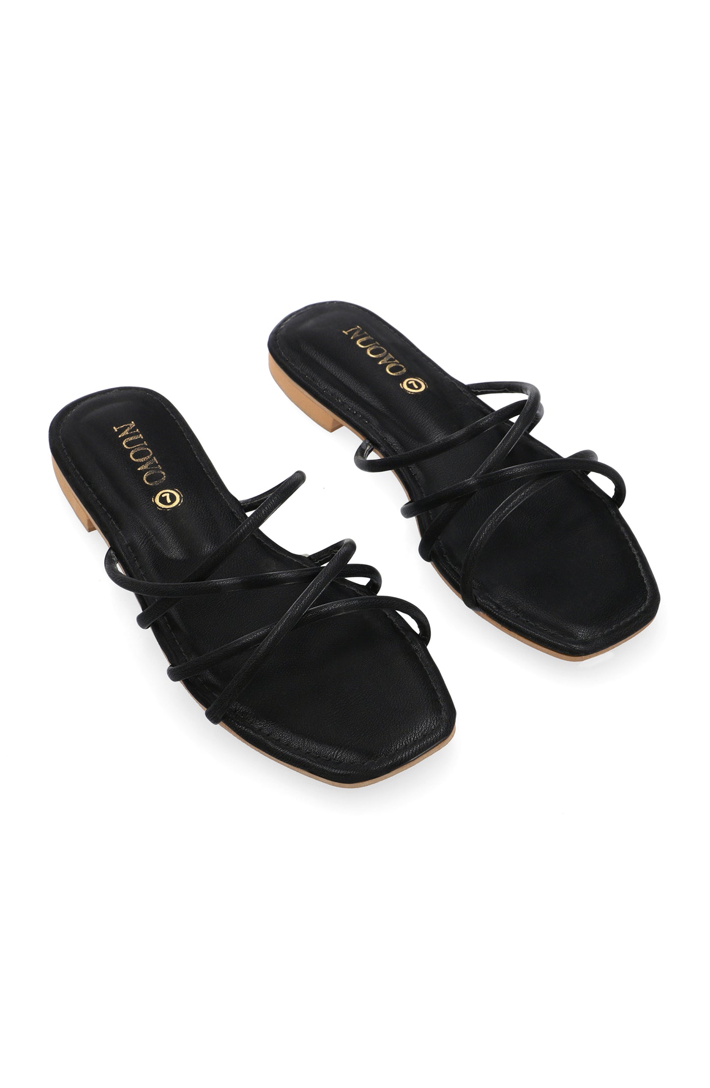 ORFS-83 BLACK MIX  FOOTWEAR FLAT SANDALS