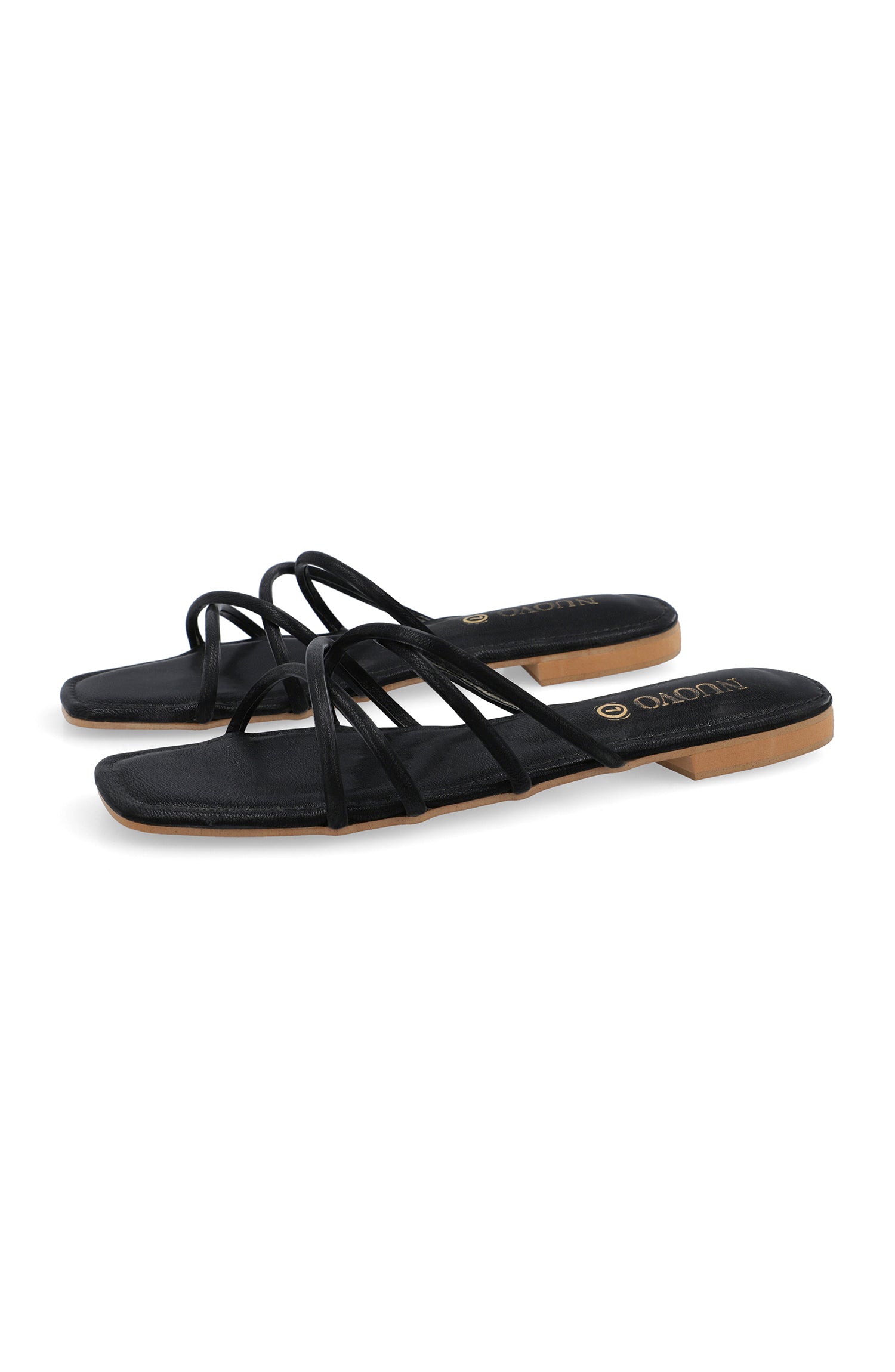 ORFS-83 BLACK MIX  FOOTWEAR FLAT SANDALS