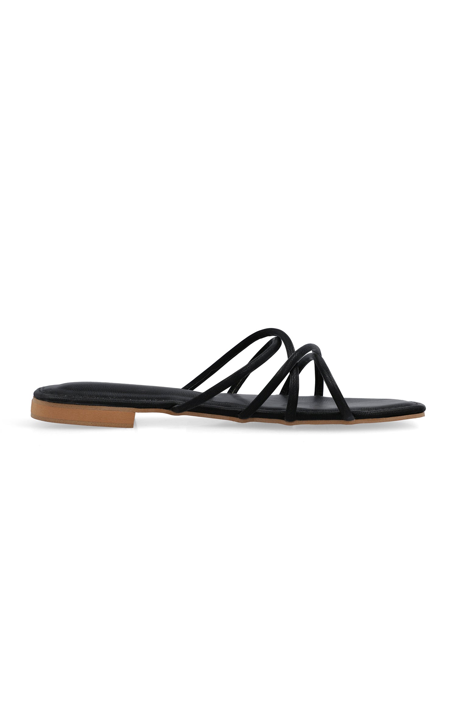 ORFS-83 BLACK MIX  FOOTWEAR FLAT SANDALS