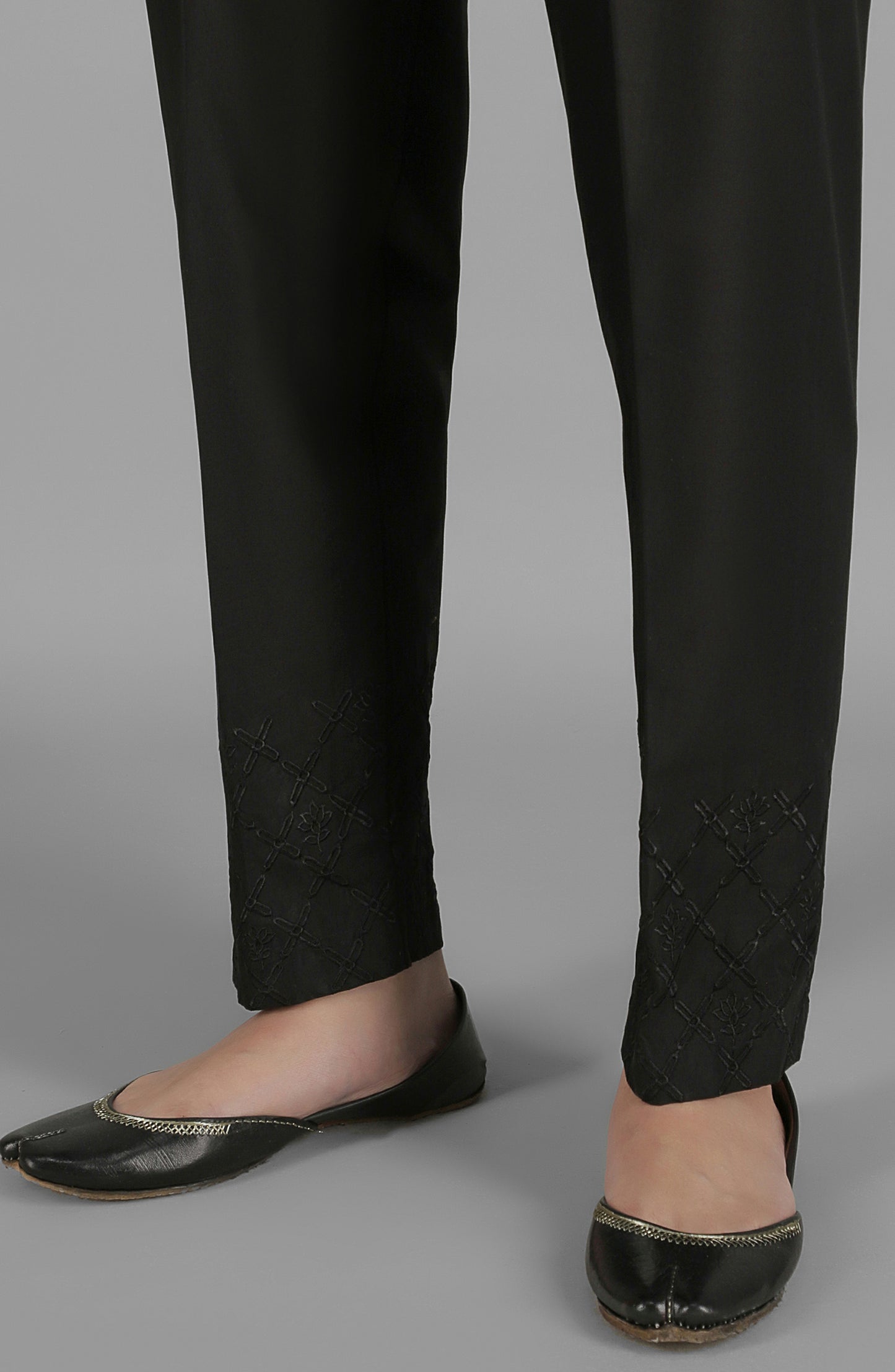 NRPE-057/S BLACK CAMBRIC SCPANTS STITCHED BOTTOMS PANTS